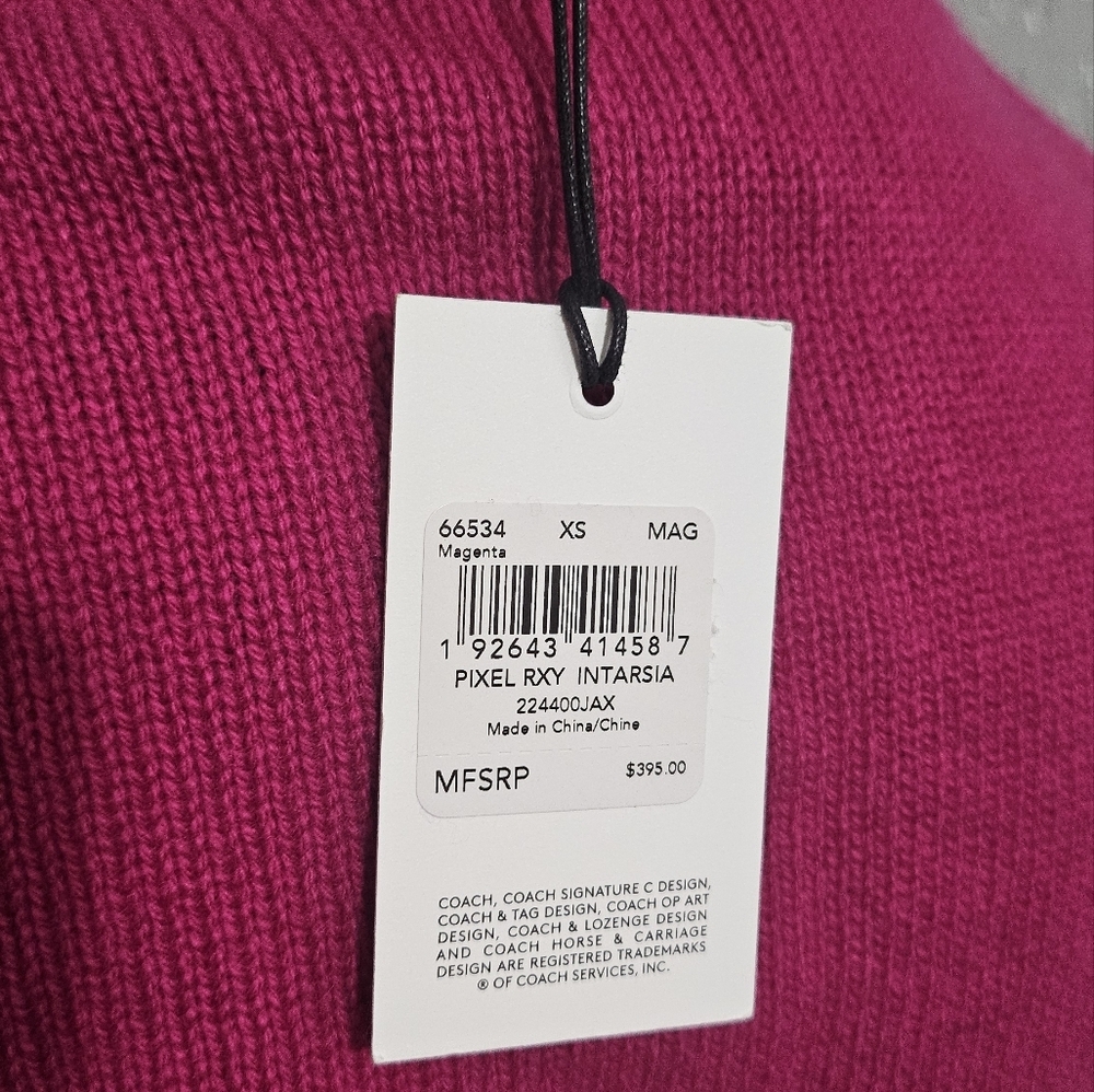 NWT Coach Pink Dinosaur Crew Neck - Picture 3 of 4
